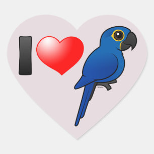 Sticker Cœur I Love Hyacinth Macaws