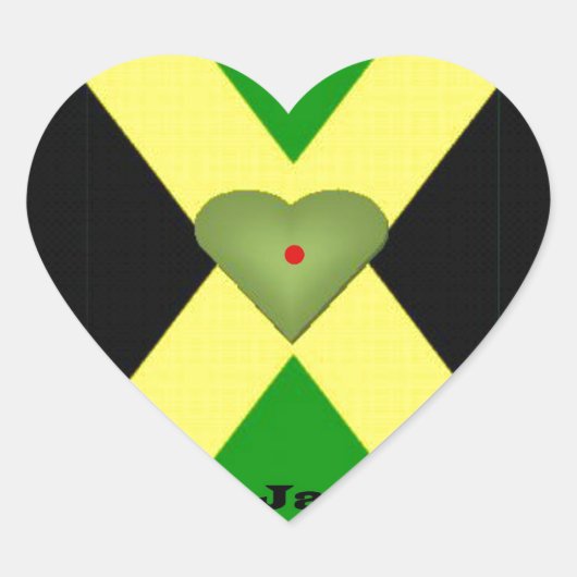 Sticker Cœur I Love Jamaica Have a Nice Day and a Better Night (Devant)