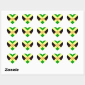 Sticker Cœur I Love Jamaica Text on Flag Art Print (Feuille)