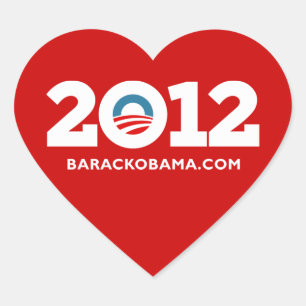Sticker Cœur I Love Obama 2012