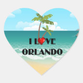 Sticker Cœur I Love Orlando, Floride (Devant)