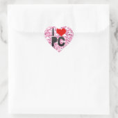 Sticker Cœur I Love PC (Sac)
