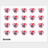 Sticker Cœur I Love PE (Feuille)