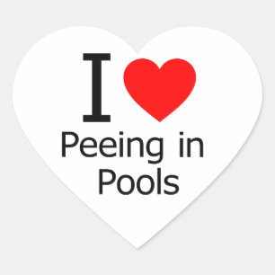 Sticker Cœur I Love Peeing in Pools