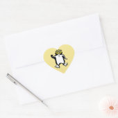 Sticker Cœur I love PENGUINS - Faune - Nature - Jaune (Enveloppe)