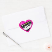 Sticker Cœur I Love Piano in a Heart (Enveloppe)