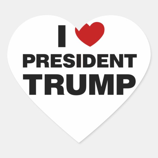 Sticker Cœur I Love Président Trump Heart (Devant)