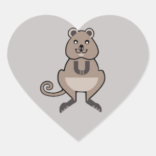 Sticker Cœur I love QUOKKAS - Faune - Marsupial