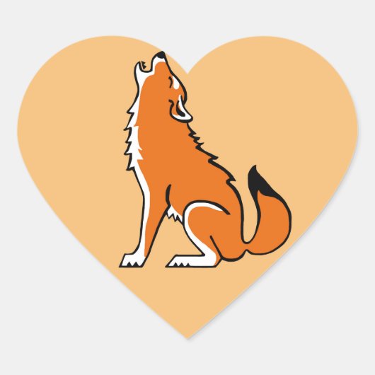 Sticker Cœur I love Red WOLVES - Faune - Nature - (Devant)