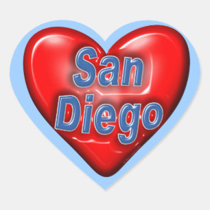 Sticker Cœur I Love San Diego