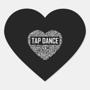 Sticker Cœur I Love Tap Dance Amoureux des chiens Danser Cadeau