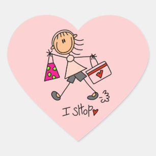 Sticker Cœur I Shop Stick Figure Girl