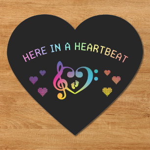 Sticker Cœur Ici dans une Fête Prénatale Arc-en-ciel Bébé Rythm