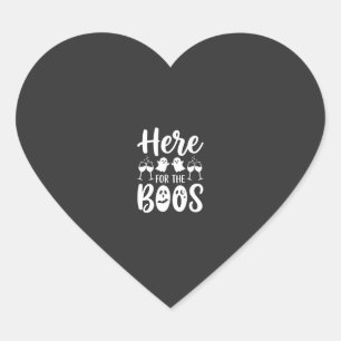 Sticker Cœur Ici pour les huées Création de fantôme d'Halloween