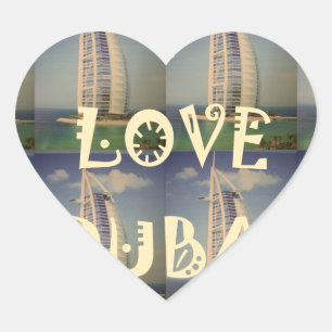 Sticker Cœur Iconic Dubai : "I Love Dubai" Vector Graphisme