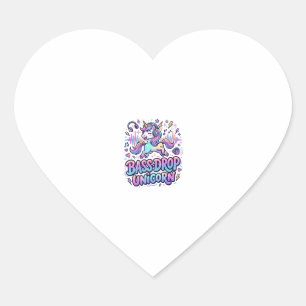 Sticker Cœur Idée de cadeau licorne basse drop typographie Des