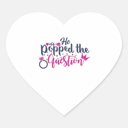 Sticker Cœur Il a fait sa demande en mariage (Devant)