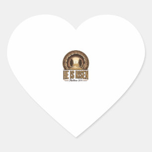Sticker Cœur Il est ressuscité Matthieu 28 6 Design chrétien vi
