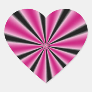 Sticker Cœur Illusion optique rose