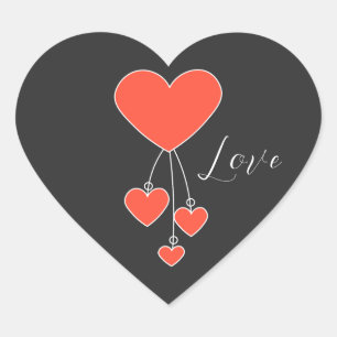 Sticker Cœur Illustration simple avec coeur écarlate Amour