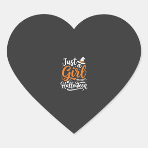 Sticker Cœur Illustration vectorielle Juste Une Fille Halloween