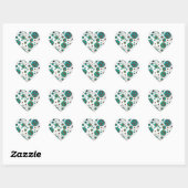 Sticker Cœur Impression Brown et Turquoise dalmate (Feuille)