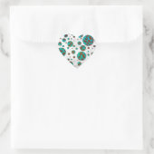 Sticker Cœur Impression Brown et Turquoise dalmate (Sac)