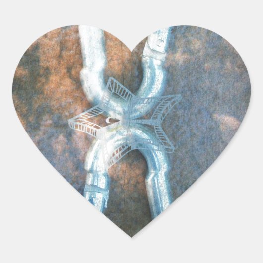 Sticker Cœur Impression d'art Carabiners liés (Devant)