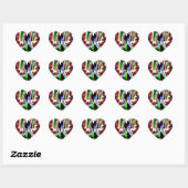Sticker Cœur Impression d'art de profil abstrait (Feuille)