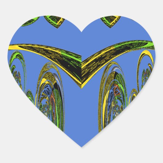 Sticker Cœur Impression d'art Iridescente avec design abstrait (Devant)