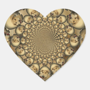 Sticker Cœur Impression d'art Kaleidoscope de chiot