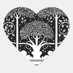 Sticker Cœur Impression de motif d'arbre Art Nouveau d'Aubrey B