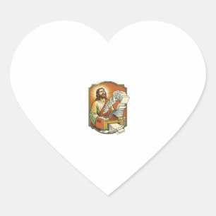 Sticker Cœur Impression feuille Excel Jésus 50 pages vides Bure