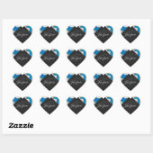 Sticker Cœur Impression Mondrial jaune rose (Feuille)