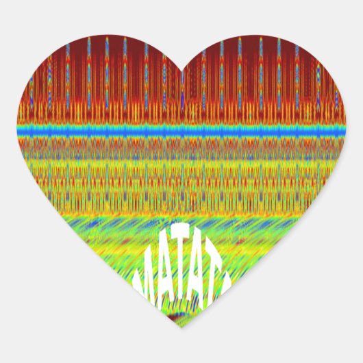 Sticker Cœur Impression Motif géométrique coloré (Devant)