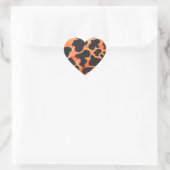 Sticker Cœur Impression noire et orange de vache (Sac)