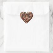 Sticker Cœur Impression noire et orange Zebra (Sac)