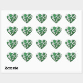Sticker Cœur Impression verte et blanche de vache (Feuille)