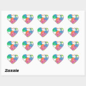 Sticker Cœur Impressionniste Pastel Valentine Hearts (Feuille)