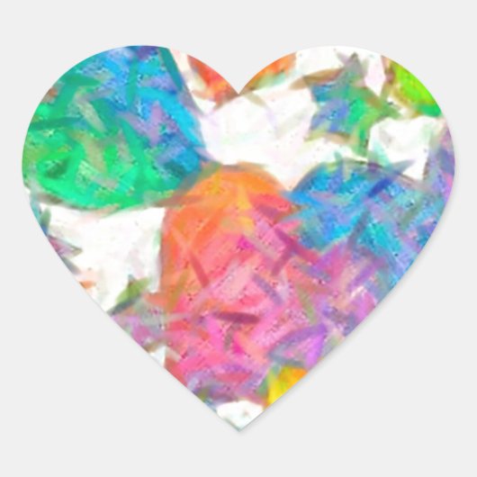 Sticker Cœur Impressionniste Pastel Valentine Hearts (Devant)