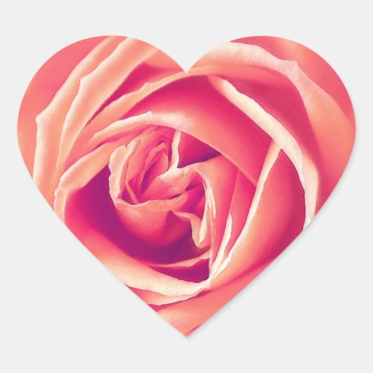 Sticker Cœur imprimé rose corail (Devant)