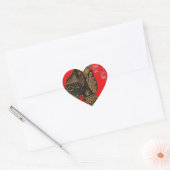 Sticker Cœur Indonesi Shadow Puppet Hohoho Design sur toile rou (Enveloppe)