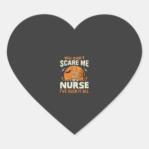 Sticker Cœur Infirmière d'Halloween Faites-moi peur