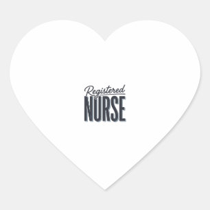 Sticker Cœur Infirmière diplômée Script Typographie Vector Desi
