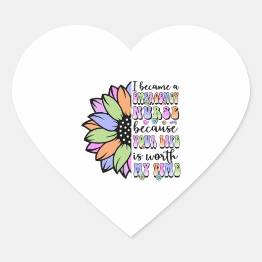 Sticker Cœur Infirmière d'urgence (Devant)