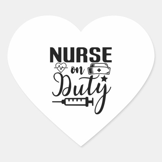 Sticker Cœur Infirmière en service (Devant)