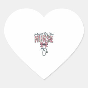 Sticker Cœur Infirmière en soins intensifs floral nœud concepti
