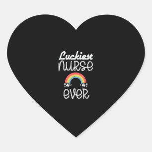 Sticker Cœur Infirmière la plus chanceuse jamais infirmière Jou
