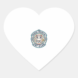 Sticker Cœur Infirmière médicale chat drôle conception amateur