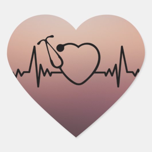 Sticker Cœur Infirmière Médicale Santé Stethoscope (Devant)